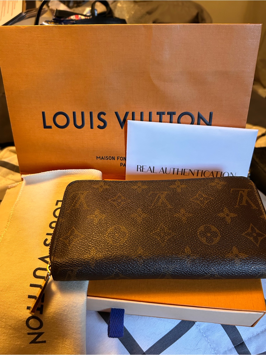 Louis Vuitton Brown Monogram Zip Wallet